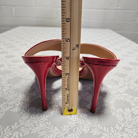 Shutz Sandals Size 9.5 Red 4 Inch Stiletto High Heel - Picture 4 of 8